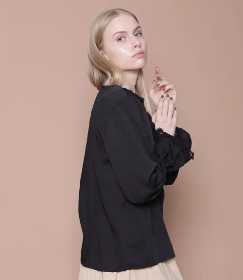 Блузка #8022*, чёрный - фото 3