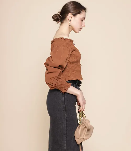 Топ #961, коричневый - фото 3