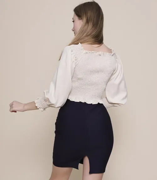 Топ #961, бежевый - фото 4