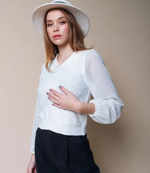Кофта #КТ66033, белый - фото 4