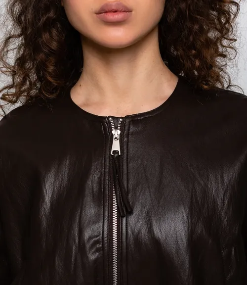 Бомбер #КТ619037, тёмно-коричневый