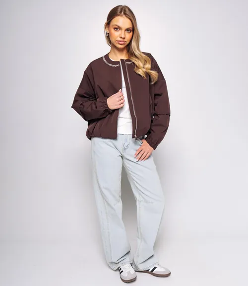 Бомбер #КТ66121, шоколадный