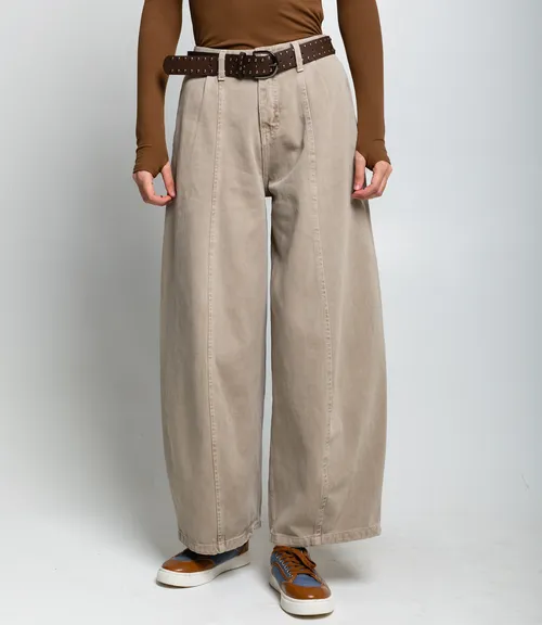 Джинсы #КТ26200, бежево-серый