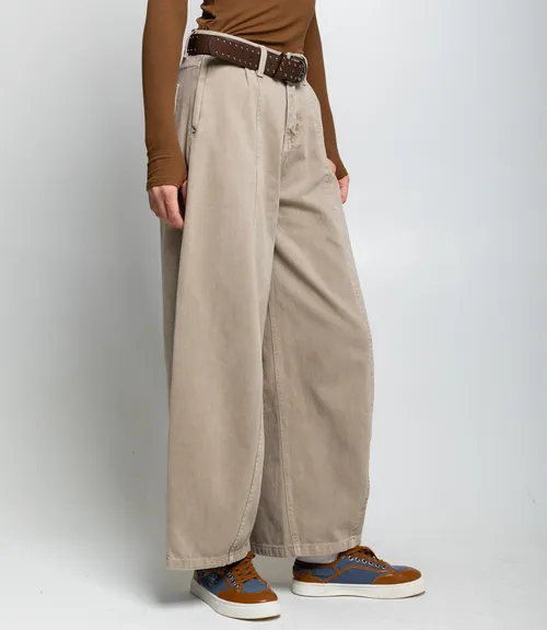 Джинсы #КТ26200, бежево-серый