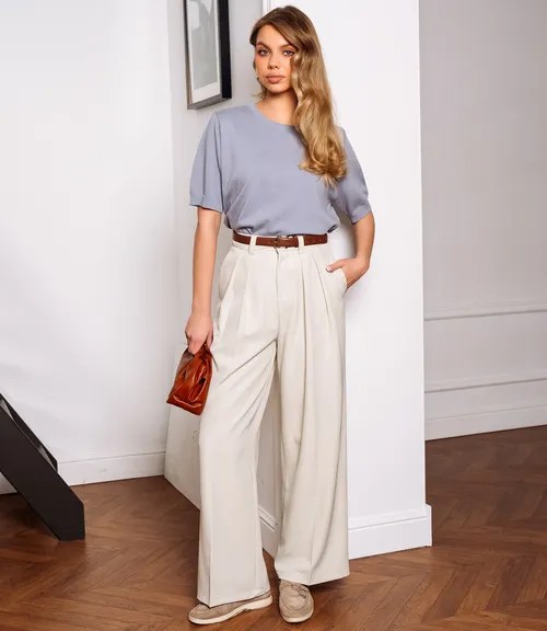 Брюки #КТ8844, бежево-серый