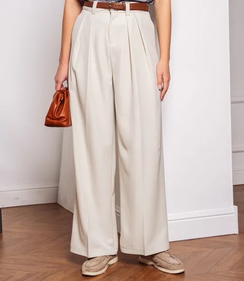 Брюки #КТ8844, бежево-серый