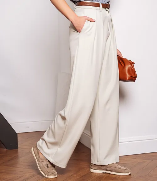 Брюки #КТ8844, бежево-серый