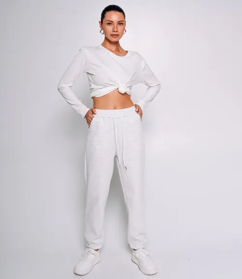 Спортивные брюки #КТ8029 (4), светло-серый меланж