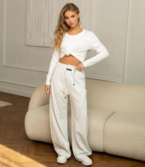 Спортивные брюки #КТ8820 (3), светло-серый меланж