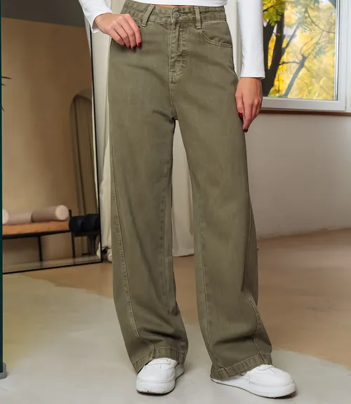 Джинсы #КТ6257, хаки