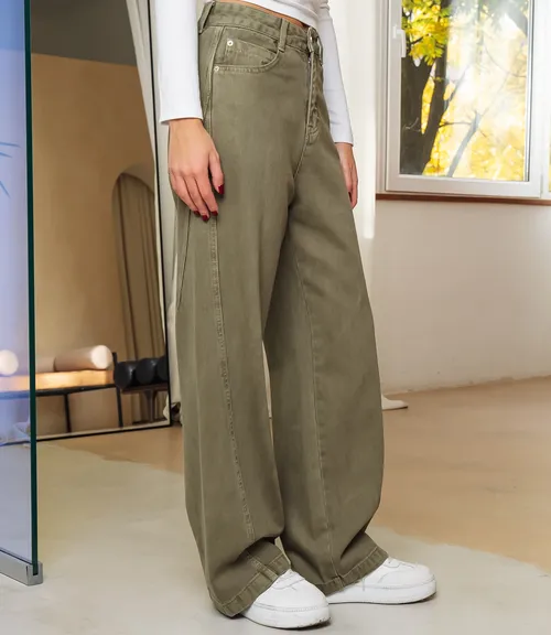 Джинсы #КТ6257, хаки