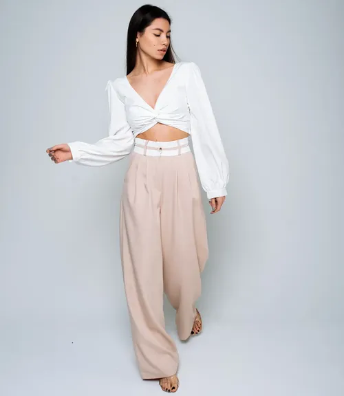 Брюки #БШ1725, кремовый - фото 1