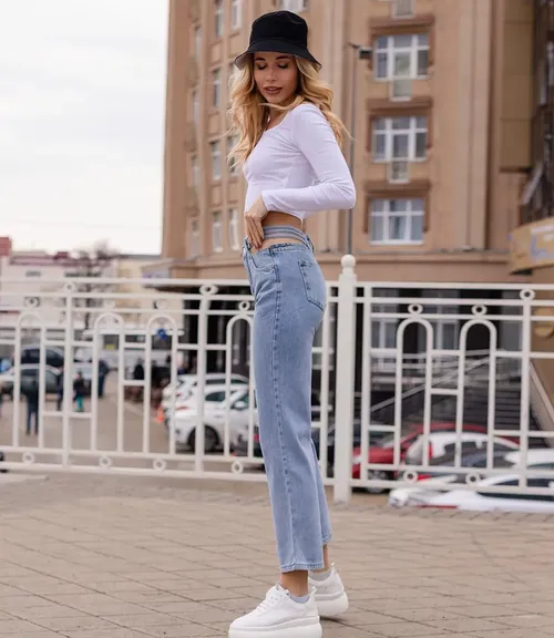 Джинсы #7270, голубой - фото 2