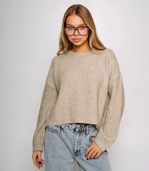 Джемпер #КТ6137, бежевый