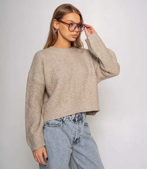 Джемпер #КТ6137, бежевый