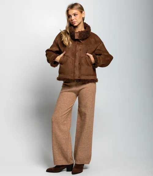 Дублёнка #КТ7580 (1), коричневый