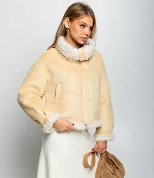 Дублёнка #КТ7580 (1), светло-бежевый