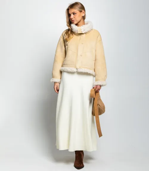 Дублёнка #КТ7580 (1), светло-бежевый