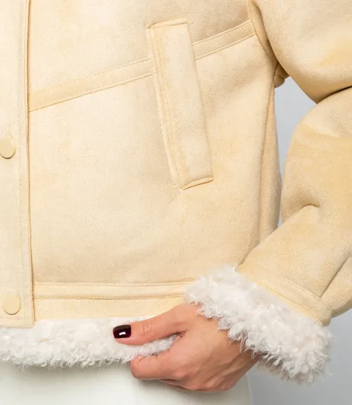 Дублёнка #КТ7580 (1), светло-бежевый