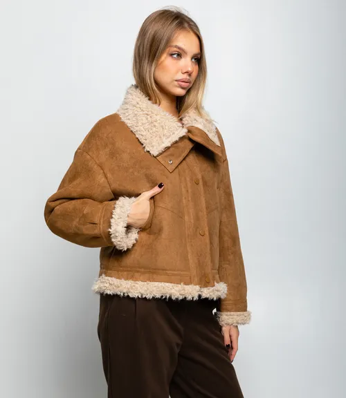 Дублёнка #КТ7580 (1), тёмно-бежевый