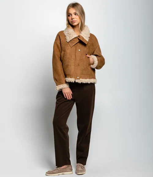 Дублёнка #КТ7580 (1), тёмно-бежевый