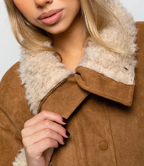 Дублёнка #КТ7580 (1), тёмно-бежевый