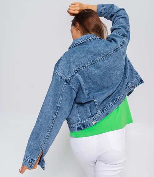 Джинсовая куртка #КТ8837, голубой - фото 3