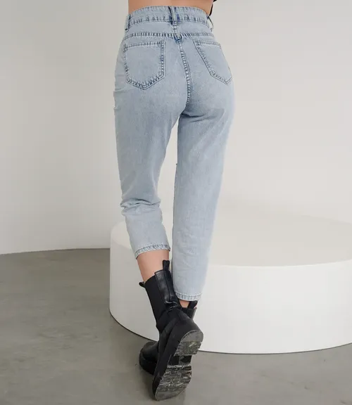 Джинсы #КТ989, голубой - фото 4