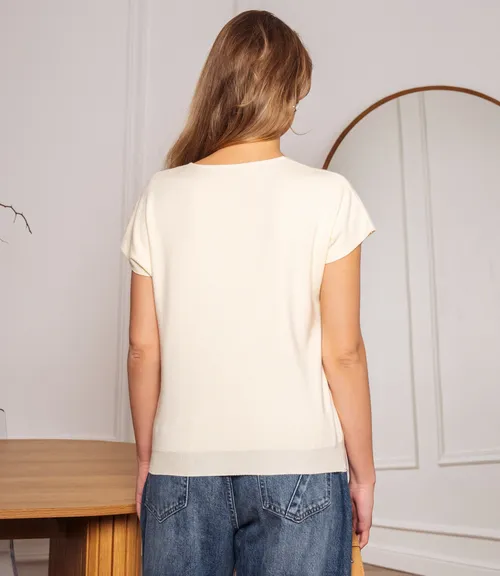 Футболка #КТ6010 (3), кремовый