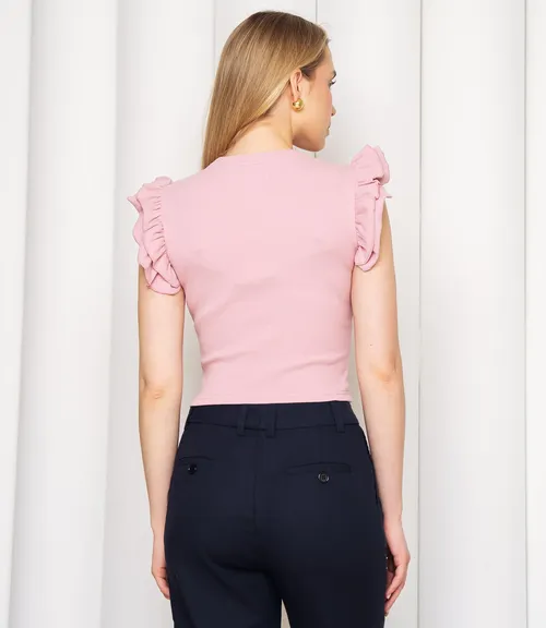 Футболка #ОКТ085006, пудровый