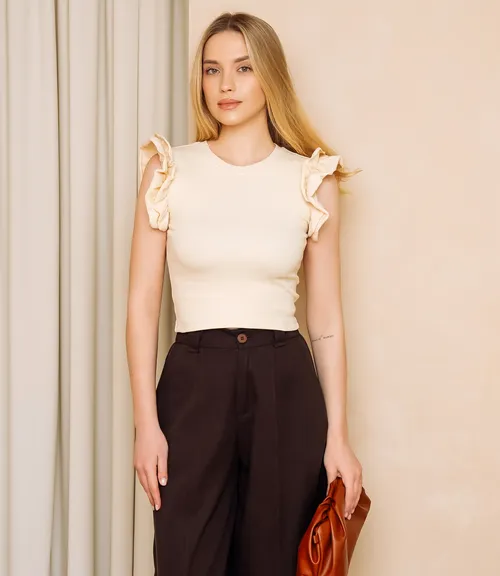 Футболка #ОКТ085006, кремовый