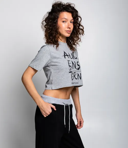 Футболка #КТ888119, серый меланж