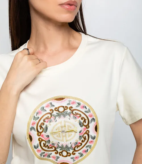 Футболка #КТ92139, кремовый