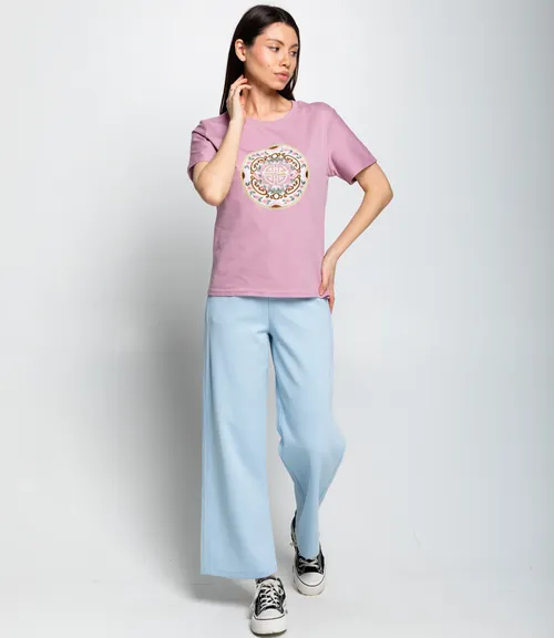 Футболка #КТ92139, сиренево-розовый