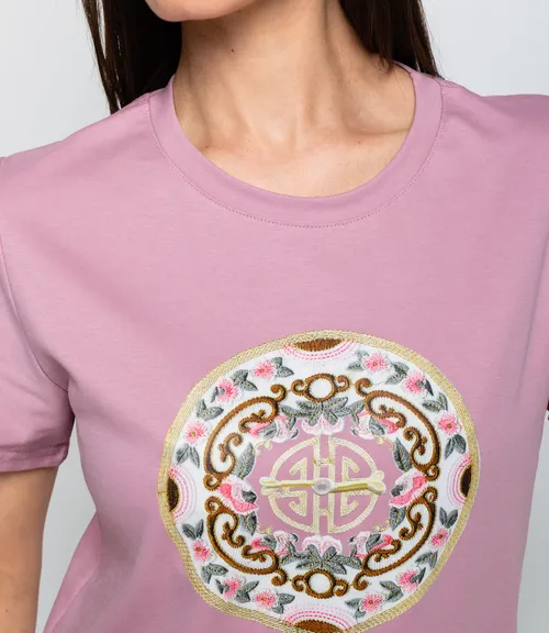 Футболка #КТ92139, сиренево-розовый
