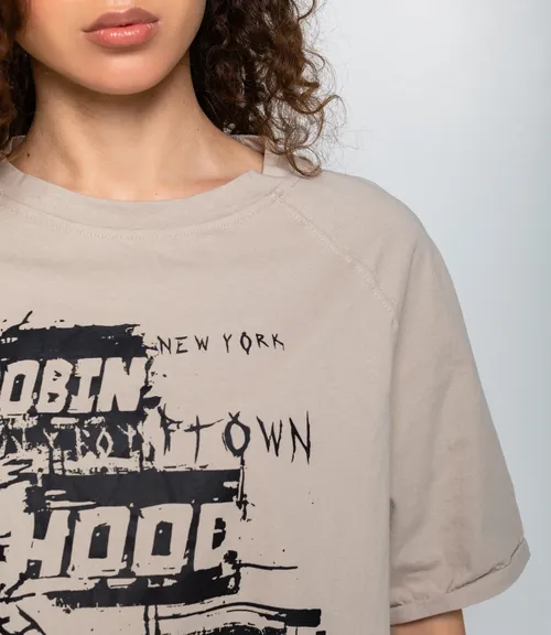 Футболка #КТ1652 (2), бежево-серый