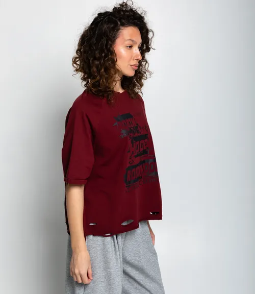 Футболка #КТ1652 (2), бордовый