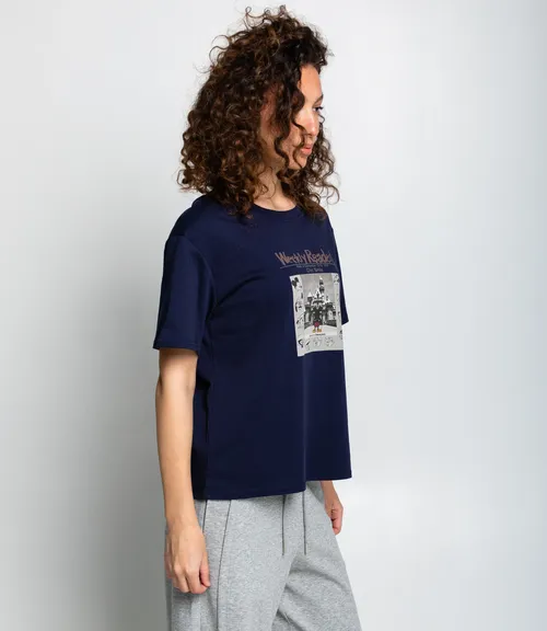 Футболка #КТ1387, тёмно-синий