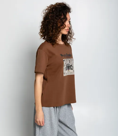 Футболка #КТ1387, коричневый