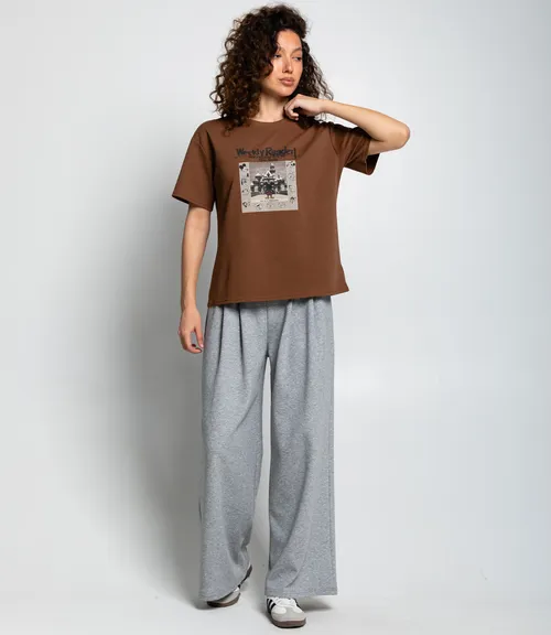 Футболка #КТ1387, коричневый