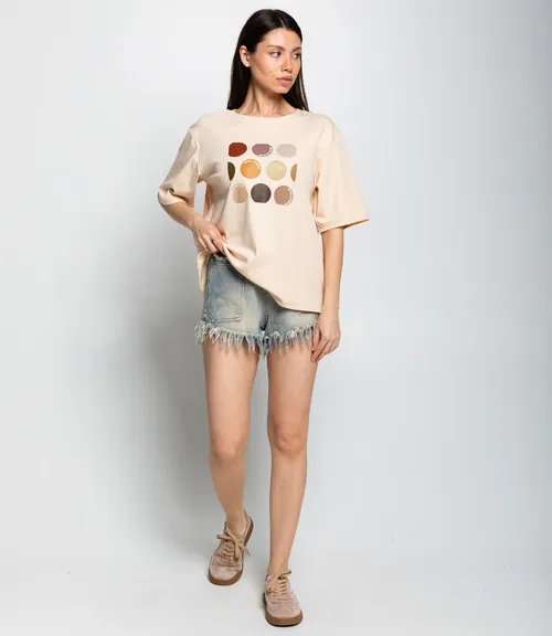 Футболка #КТ6239, светло-бежевый