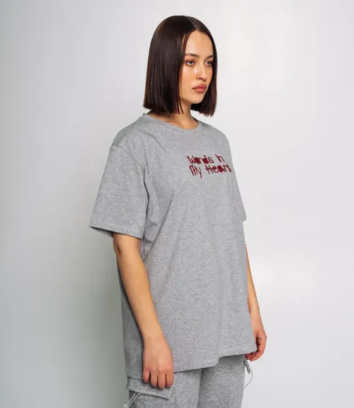 Футболка #КТ02007, серый меланж