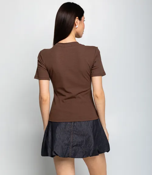 Футболка #КТ6131, шоколадный