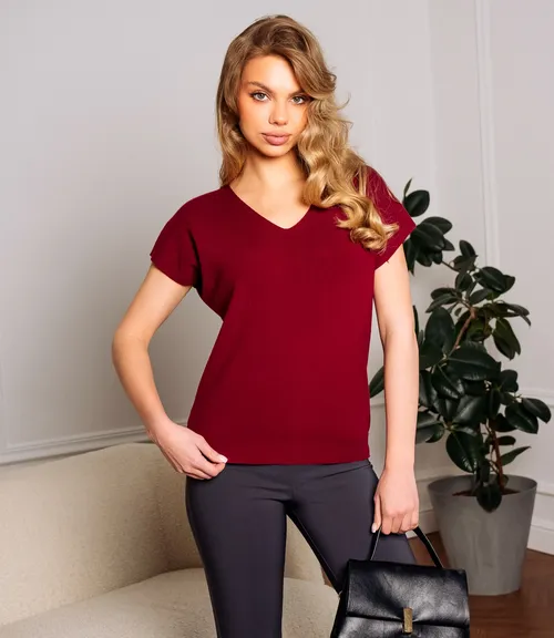 Футболка #КТ6010 (3), бордовый