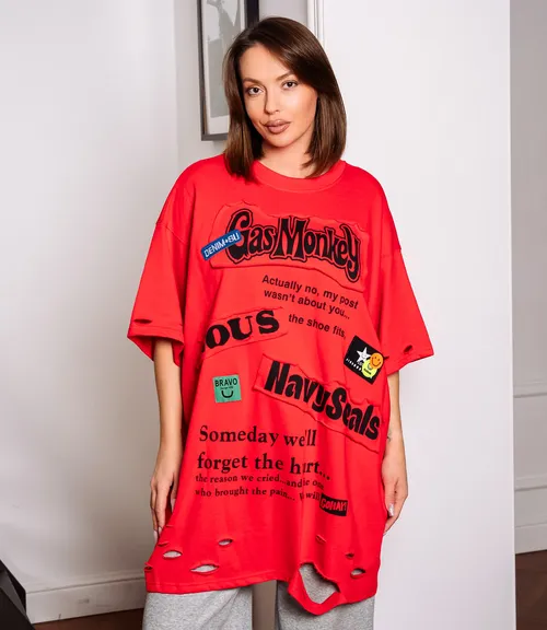 Футболка #КТ9279, красный