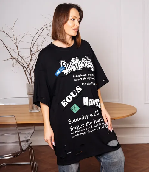 Футболка #КТ9279, чёрный