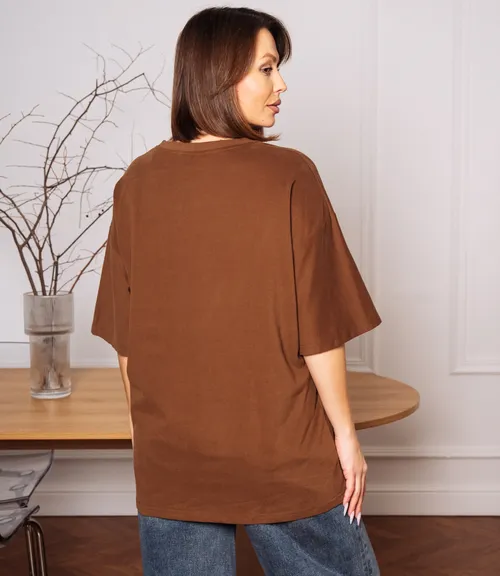 Футболка #КТ6848, коричневый