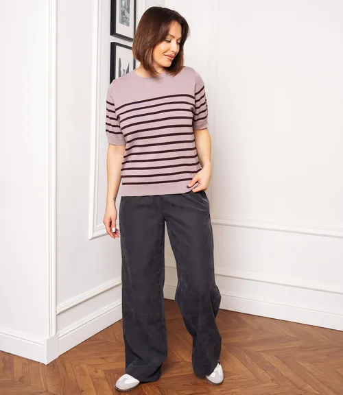 Футболка #ОКТ185002, лиловый, шоколадный