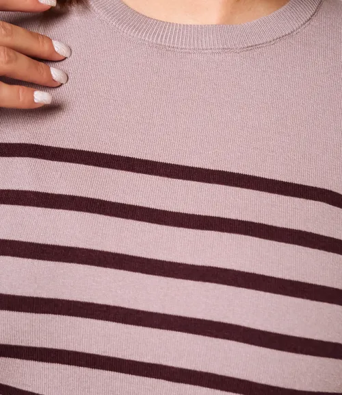 Футболка #ОКТ185002, лиловый, шоколадный