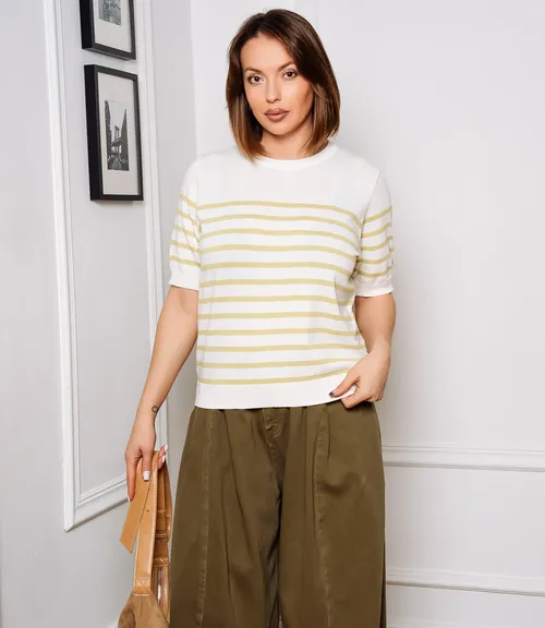 Футболка #ОКТ185002, фисташковый, белый